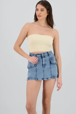 Shasa Strapless Ribbed Tube Top