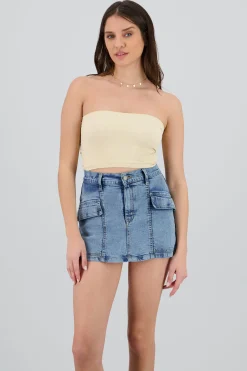 Shasa Strapless Ribbed Tube Top
