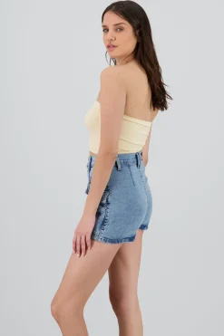 Shasa Strapless Ribbed Tube Top