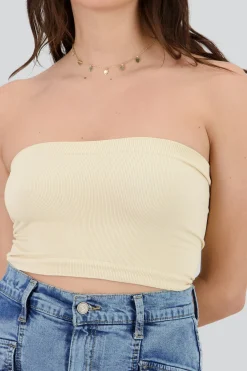 Shasa Strapless Ribbed Tube Top