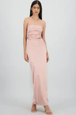 Shasa Strapless Satin Maxi Dress