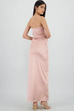 Shasa Strapless Satin Maxi Dress