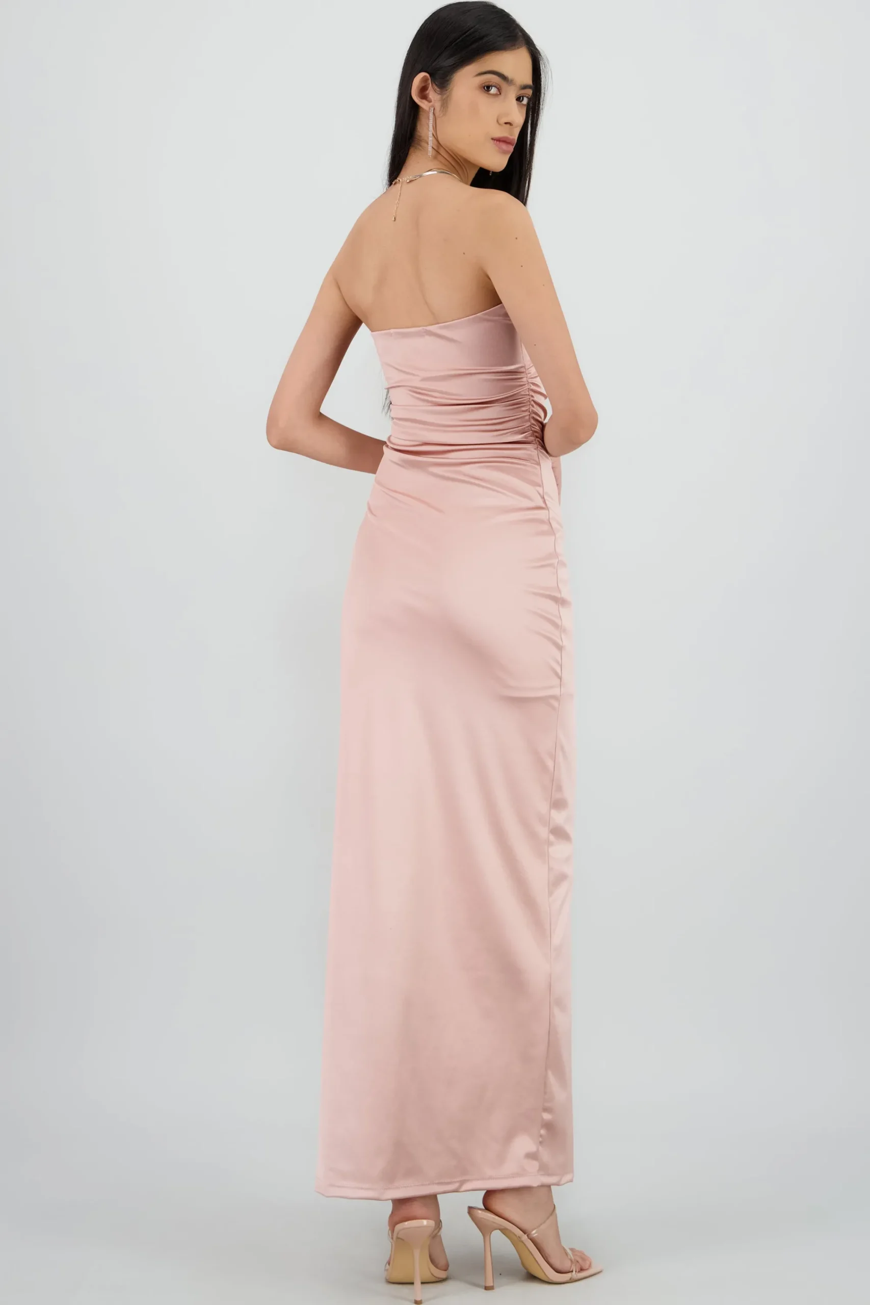 Shasa Strapless Satin Maxi Dress
