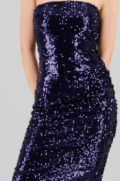 Shasa Strapless Sequin Midi Dress