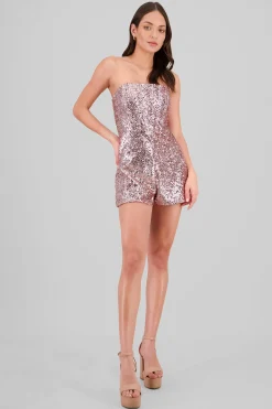 Shasa Strapless Sequin Romper