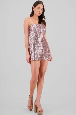 Shasa Strapless Sequin Romper