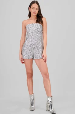 Shasa Strapless Sequin Romper