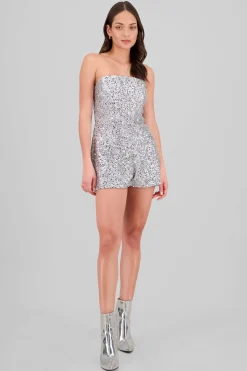 Shasa Strapless Sequin Romper