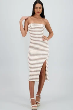 Shasa Strapless Striped Dress