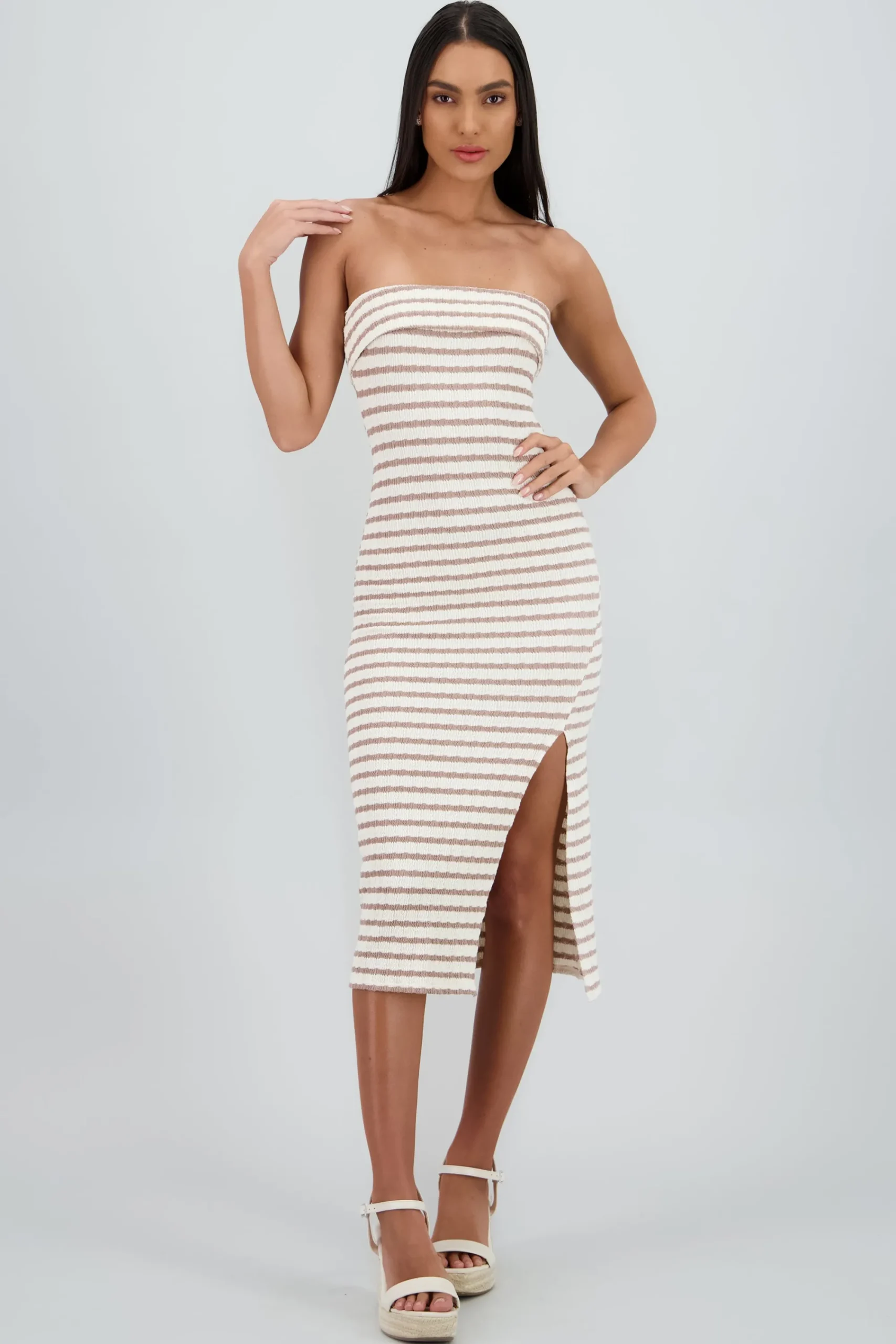 Shasa Strapless Striped Dress