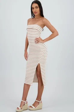 Shasa Strapless Striped Dress