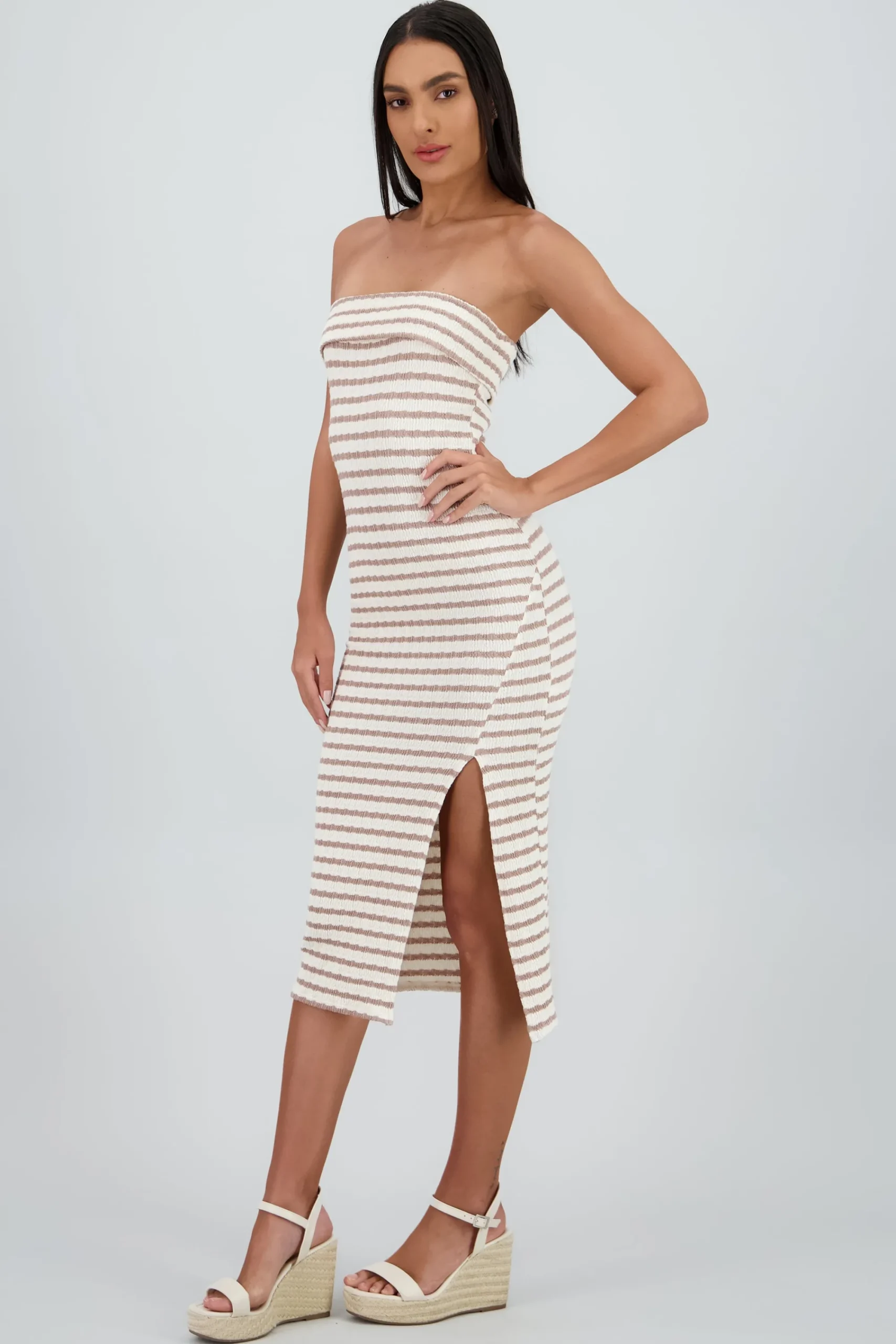 Shasa Strapless Striped Dress
