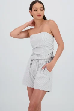 Shasa Strapless Striped Top