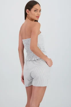Shasa Strapless Striped Top