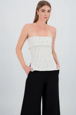 Shasa Strapless Striped Top