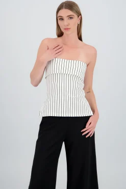 Shasa Strapless Striped Top
