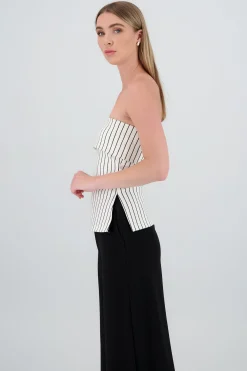 Shasa Strapless Striped Top