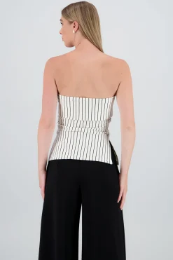 Shasa Strapless Striped Top