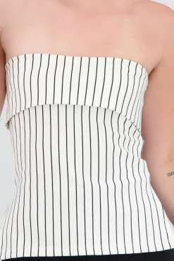 Shasa Strapless Striped Top