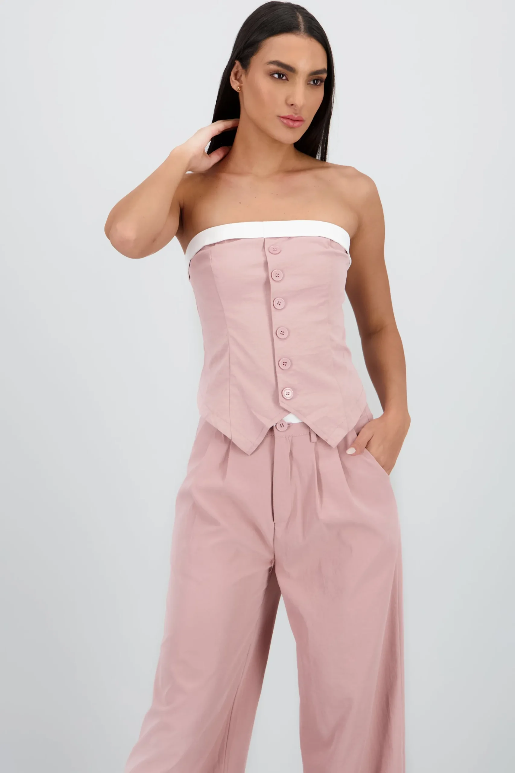 Shasa Strapless Tailored Top