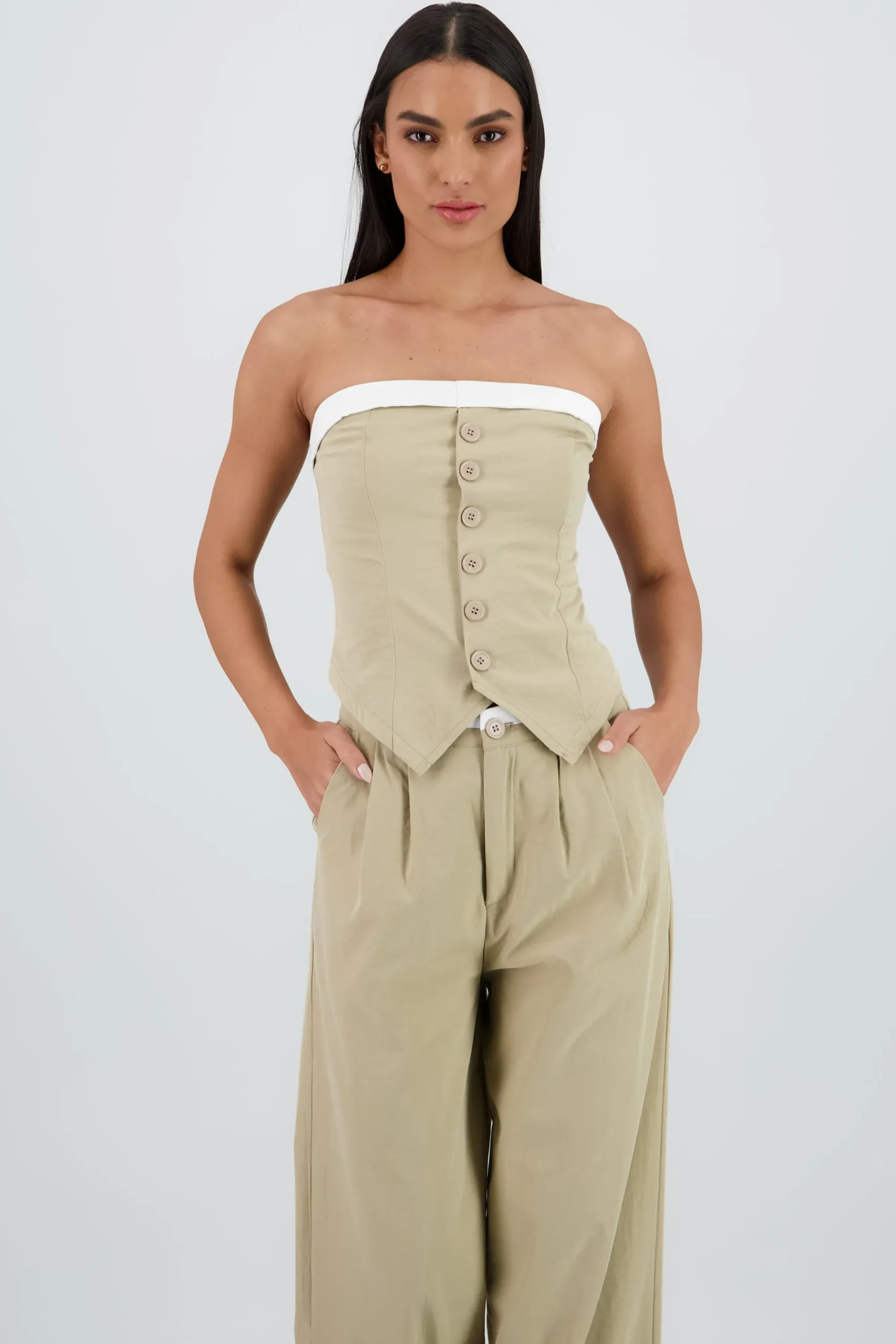 Shasa Strapless Tailored Top