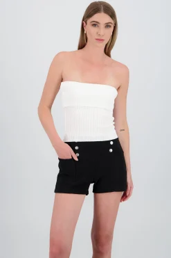 Shasa Strapless Top with Folded Detail