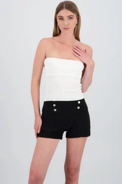 Shasa Strapless Top with Folded Detail