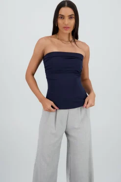 Shasa Strapless Top with Slit