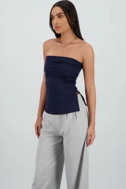 Shasa Strapless Top with Slit