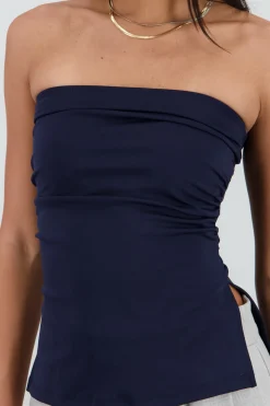 Shasa Strapless Top with Slit