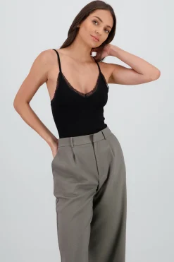 Shasa Strappy Bodysuit with Lace Detail