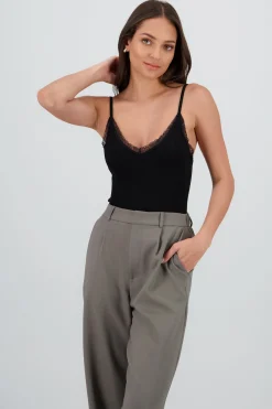 Shasa Strappy Bodysuit with Lace Detail