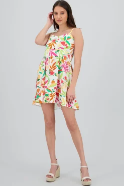 Shasa Strappy Mini Dress with Fruit Print