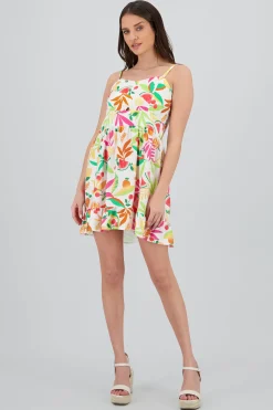 Shasa Strappy Mini Dress with Fruit Print