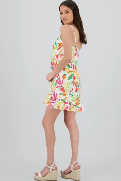 Shasa Strappy Mini Dress with Fruit Print