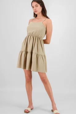Shasa Strappy Mini Dress with Ruffle Detail