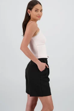 Shasa Strappy Top with Lace and Button Detail