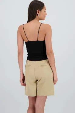 Shasa Strappy Top with Lace and Button Detail