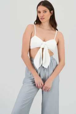 Shasa Strapy Cropped Top with Tie
