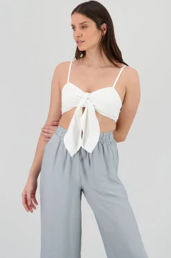 Shasa Strapy Cropped Top with Tie