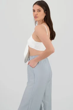 Shasa Strapy Cropped Top with Tie