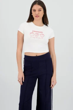 Shasa Strawberry Print Crop Top