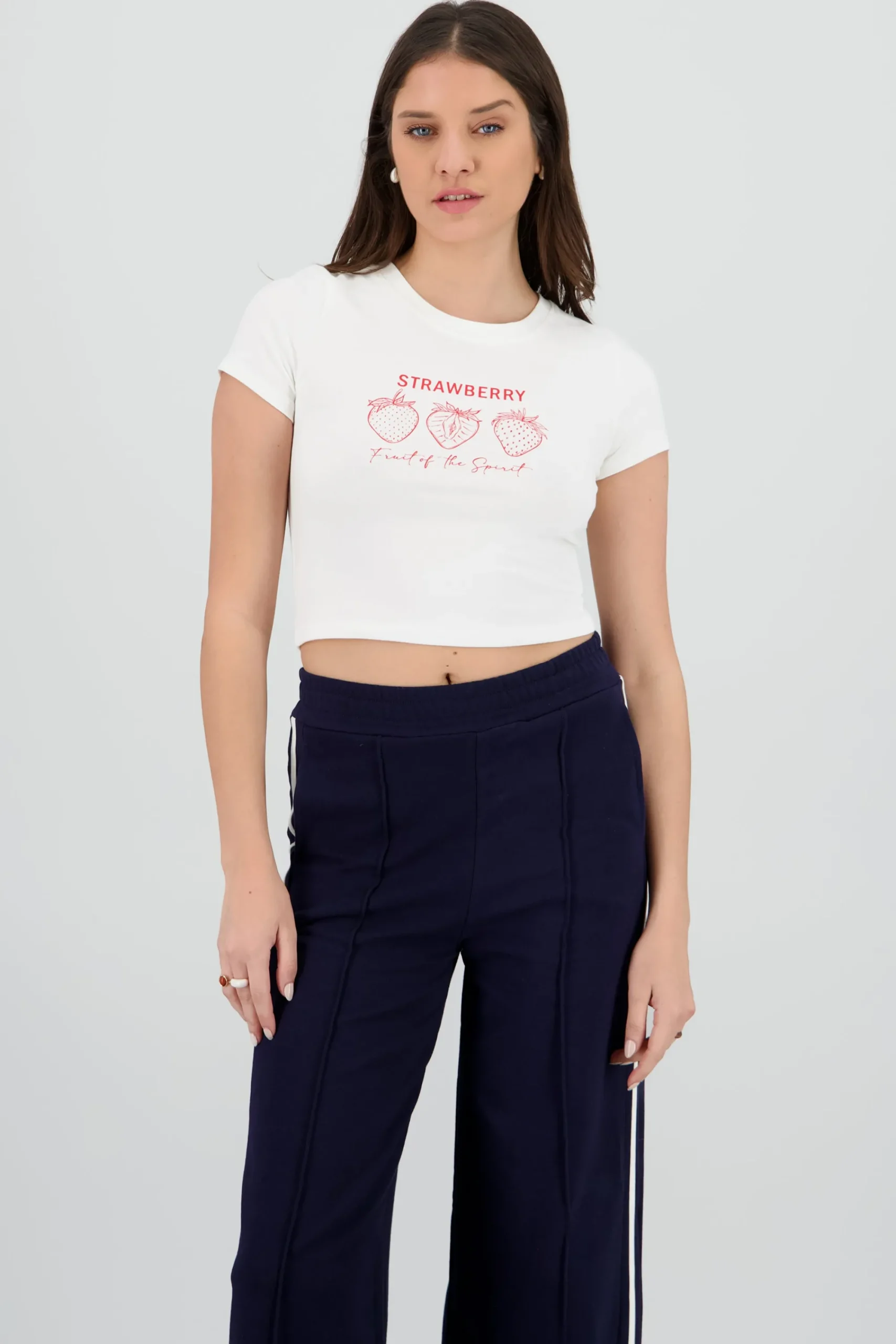 Shasa Strawberry Print Crop Top