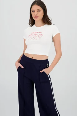 Shasa Strawberry Print Crop Top