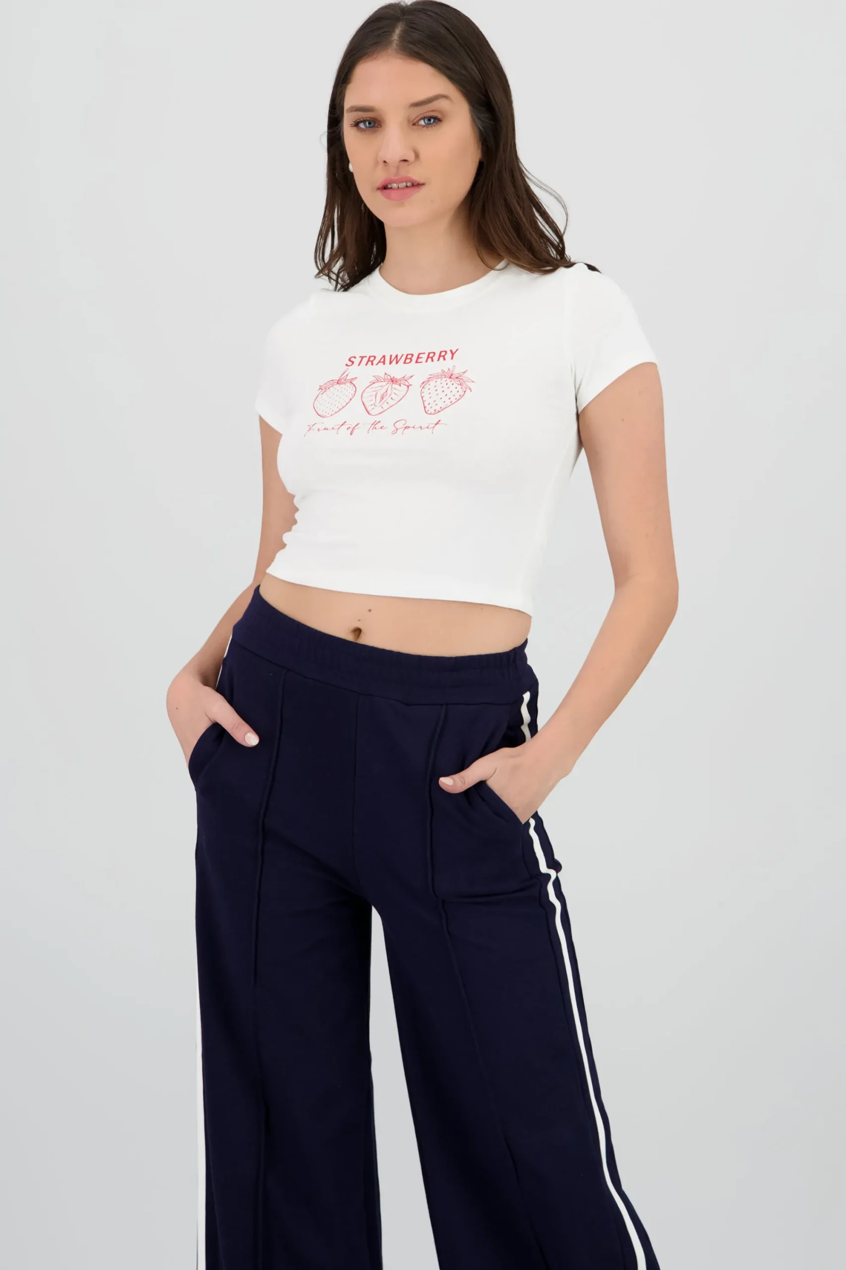 Shasa Strawberry Print Crop Top