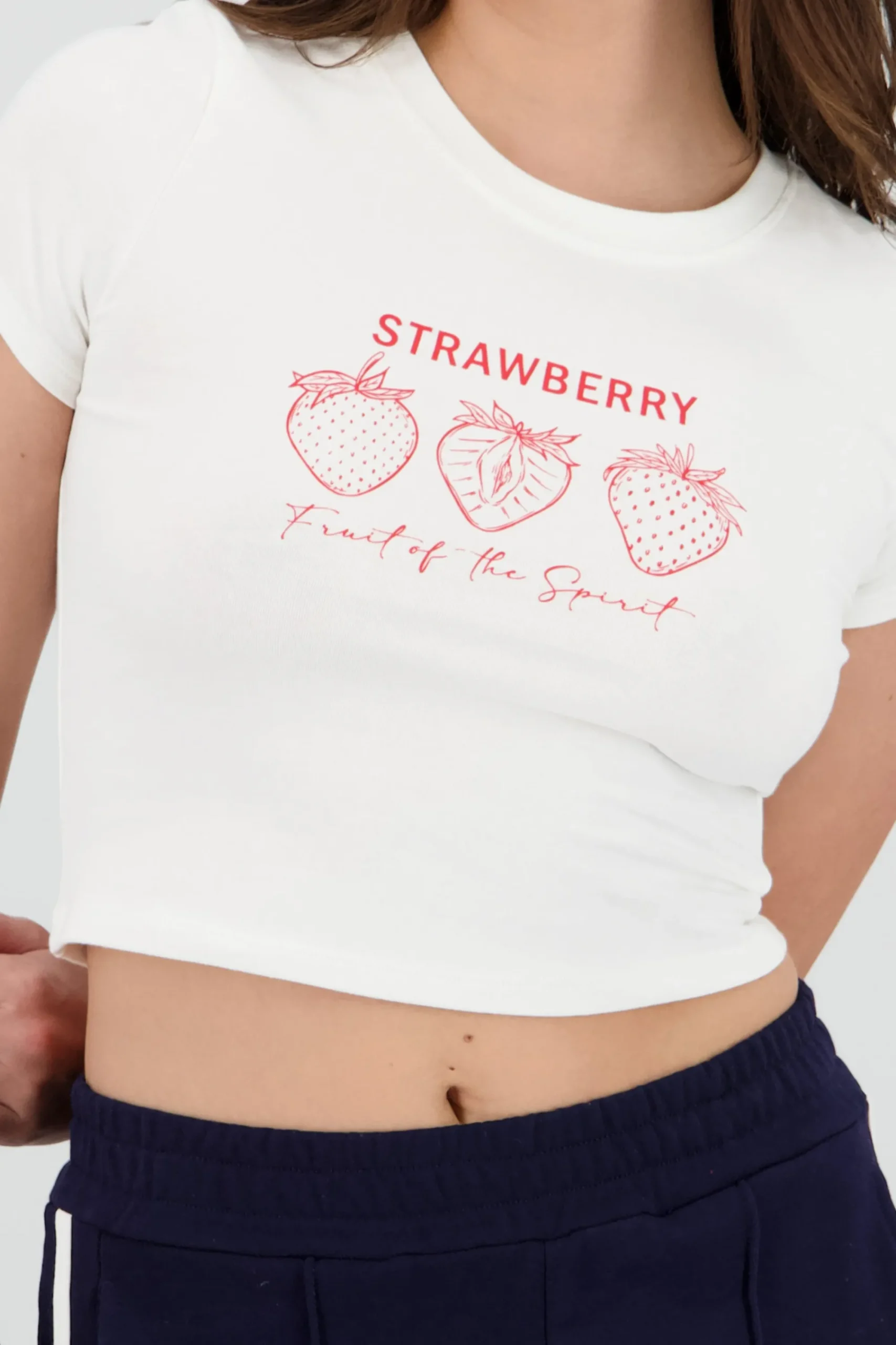 Shasa Strawberry Print Crop Top