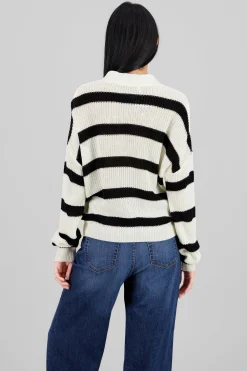 Shasa Striped Button Knit Cardigan