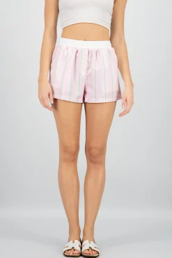 Shasa Striped Button Shorts