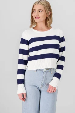 Shasa Striped Crop Sweater