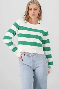 Shasa Striped Crop Sweater